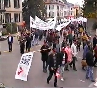 "Frühlingserwachen", Kundgebung der Gewerkschaft SMUV, Zürich, 20.03.1998